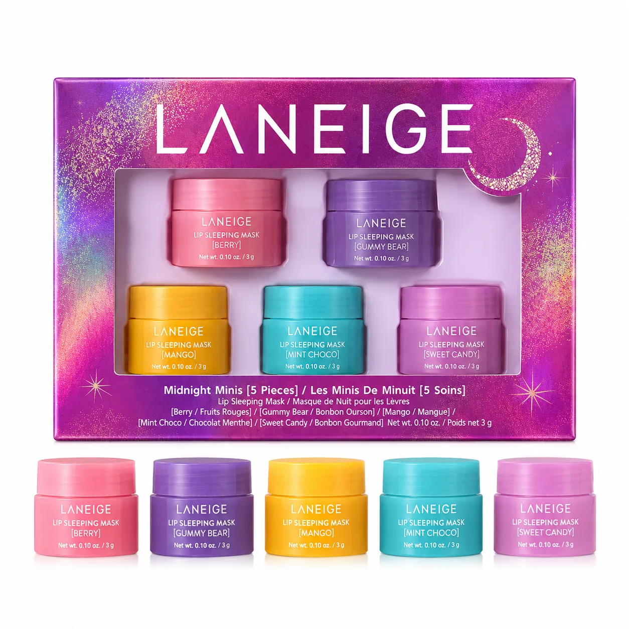 LANEIGE Midnight Minis Lip Sleeping Mask Set 5 Pieces