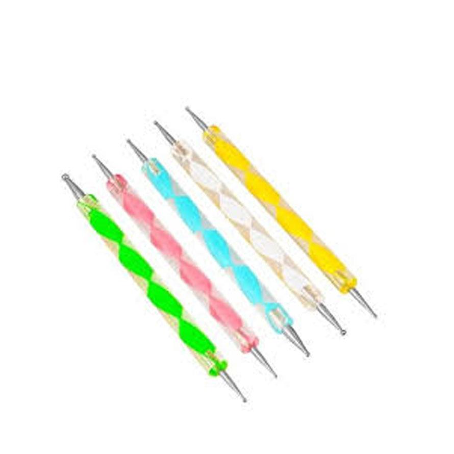 5 PCS Two Way Nail Art Dotting Pen Set, Glitter Design, Carving Tool, Nail  Art Tool - Etsy
