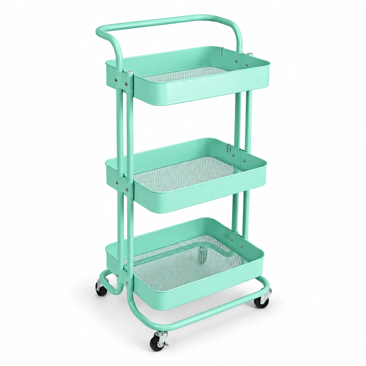 ICON Professional TR-038 Mint Green 3-Tier Salon Utility Trolley
