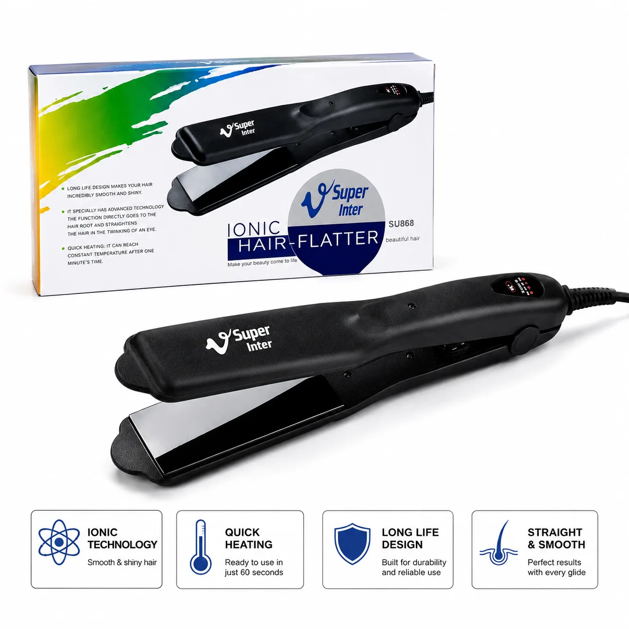 V Super Inter Ionic Hair Flatter SU868