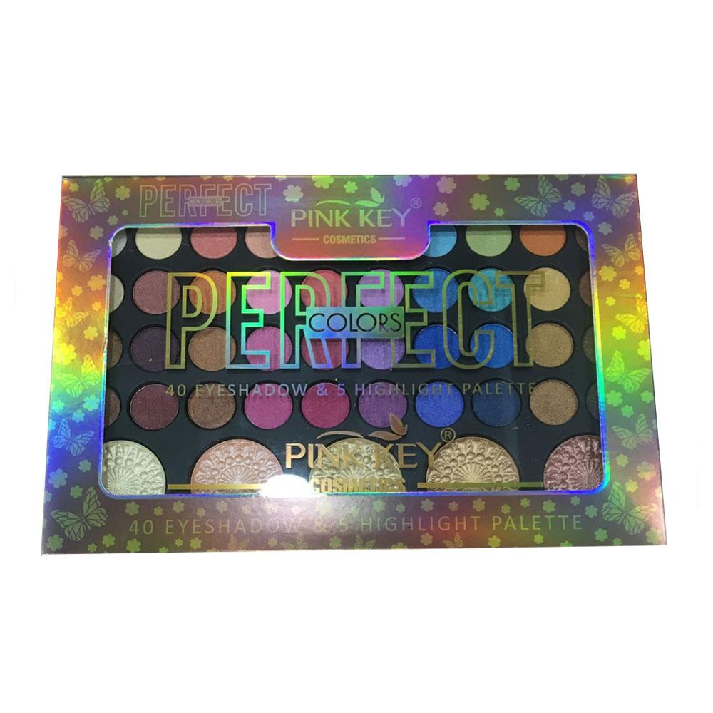 Pink Key Cosmetics Perfect Colors 40 Eyeshadow & 5 Highlight Palette