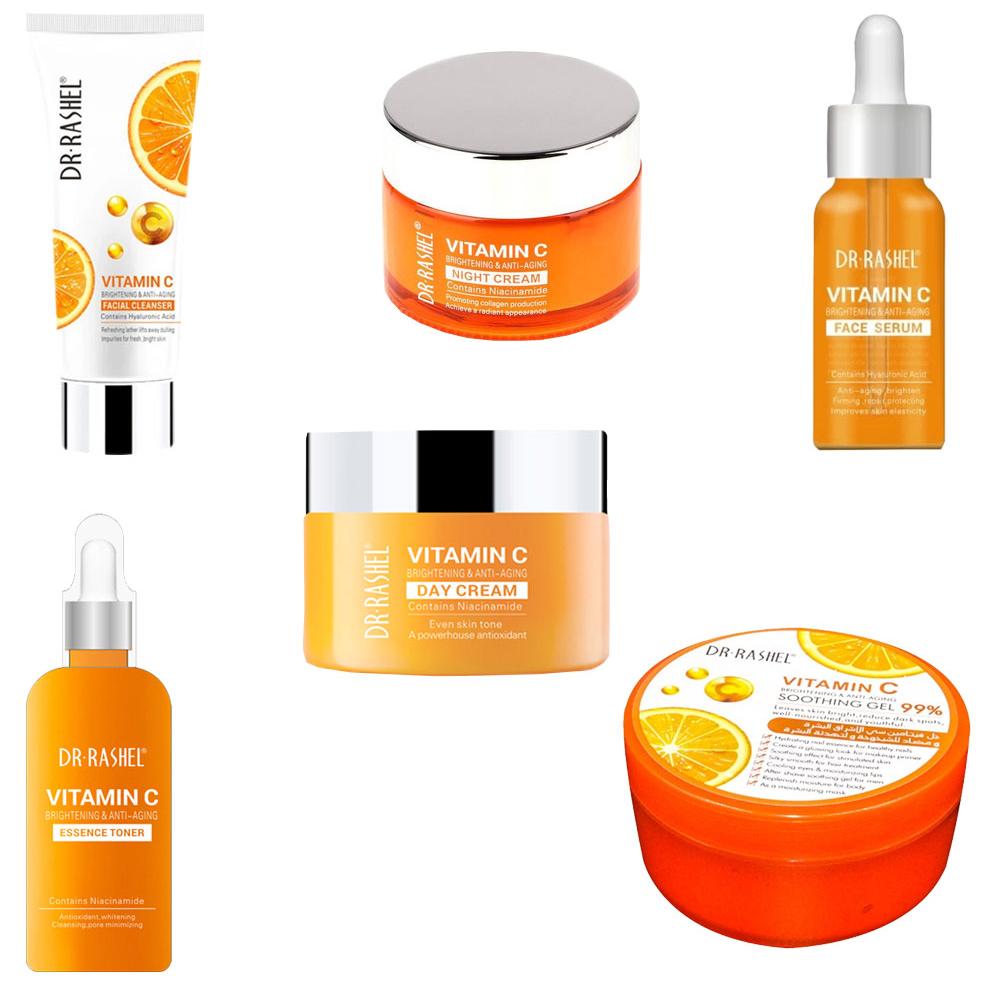 Dr.Rashel Vitamin C Night Cream, Soothing Gel, Day Cream, Toner, Facial Cleanser and Face Serum