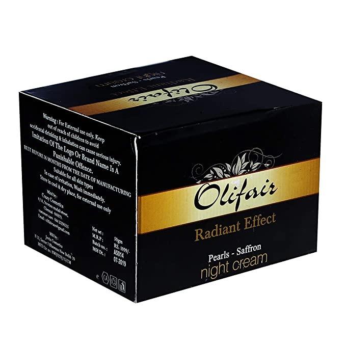 Olifair night cream Radiant Effect Pearls Saffron
